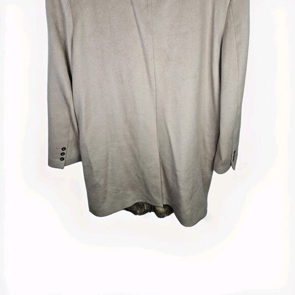 Jordan Craig Black Label Tan Long Faux Fur Trim Wool Blend Coat Womens Plus 2X - Picture 6 of 9